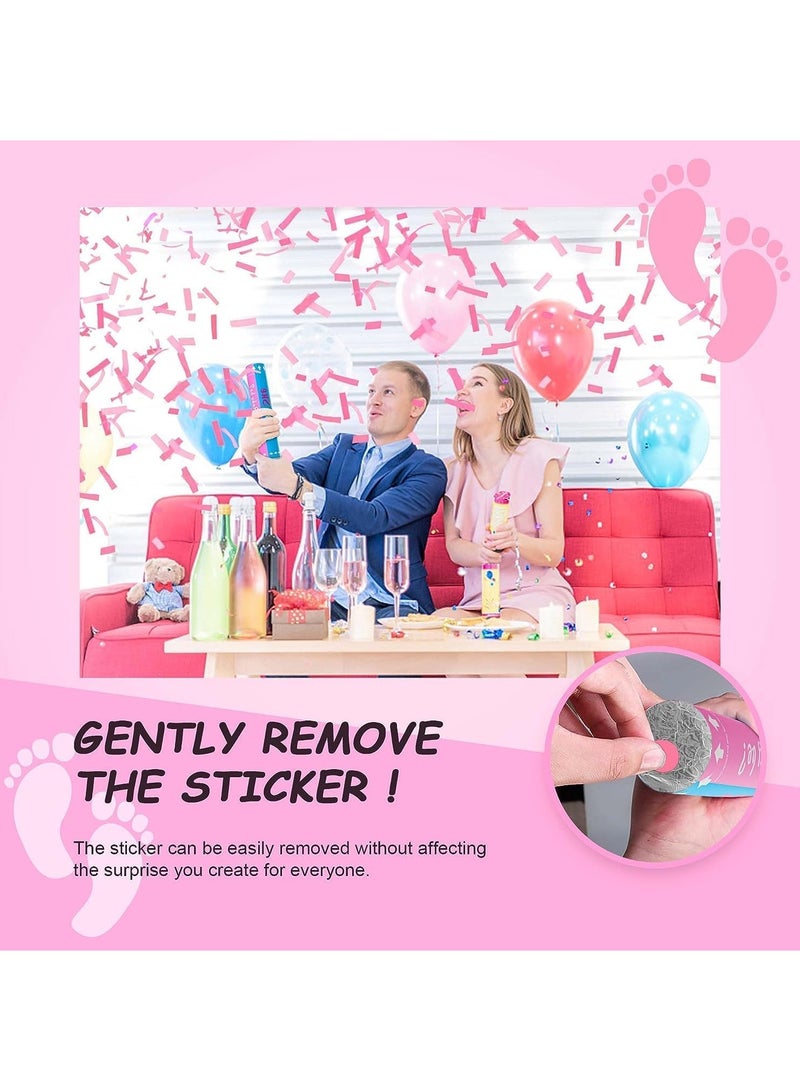 MARKQ Pink Gender Reveal Confetti Cannon with Tissue & Safe Powder Smoke, 30 cm Party Poppers for Pregnancy Announcement | Gender Reveal Confetti | Baby Girl Gender Reveal Party Supplies [1 Pack] - Image 3
