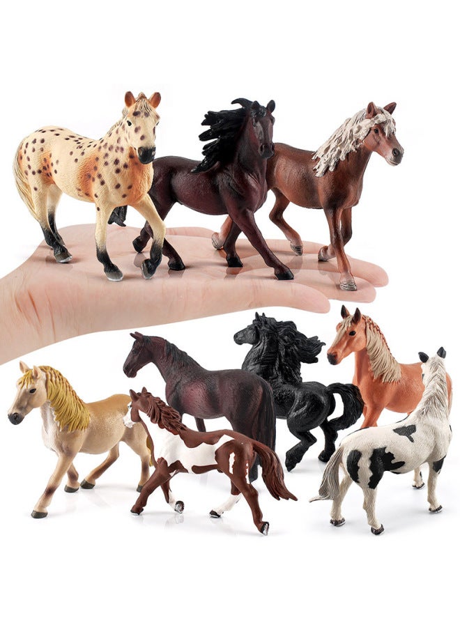 Simulation Horse Model Children's Cognitive Pint Stallion Black And White Flower Mare Arabian Martial Horse Ornaments-Color:T15307 Pint Stallion 121g  - Image 5
