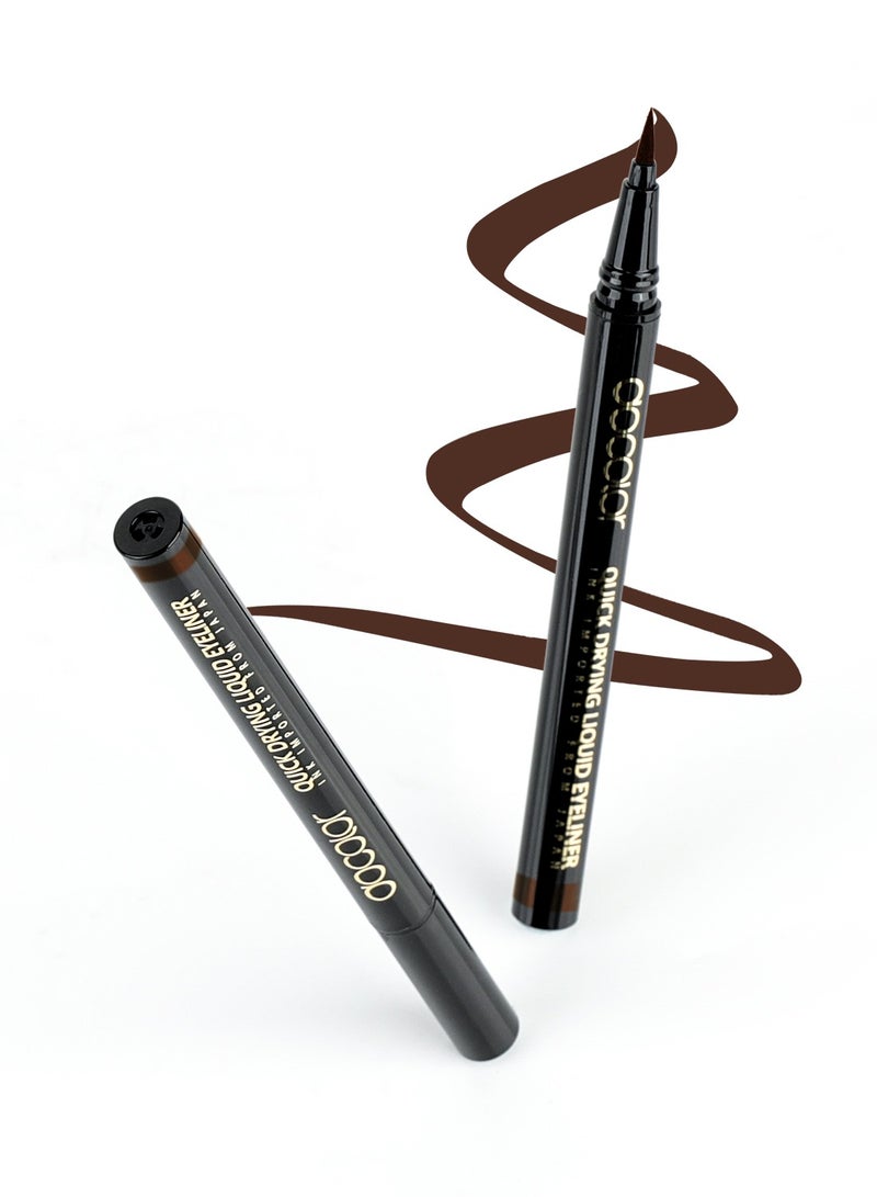 docolor Rich Brown Waterproof Liquid Eyeliner – Precision Tip for Smudge-Proof Cat Eyes  - Image 1