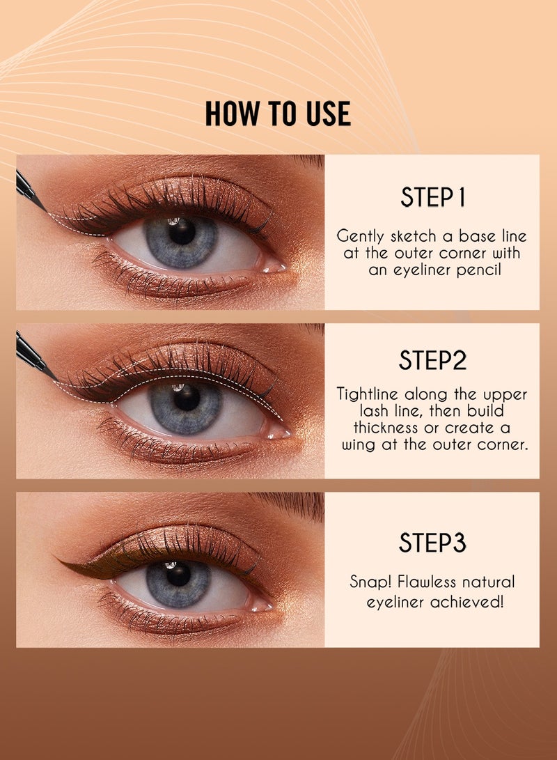 docolor Rich Brown Waterproof Liquid Eyeliner – Precision Tip for Smudge-Proof Cat Eyes  - Image 4