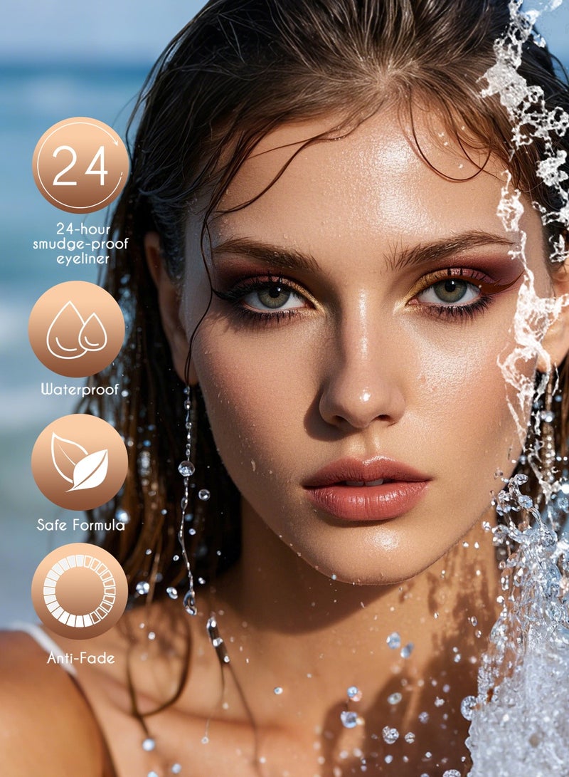 docolor Rich Brown Waterproof Liquid Eyeliner – Precision Tip for Smudge-Proof Cat Eyes  - Image 5