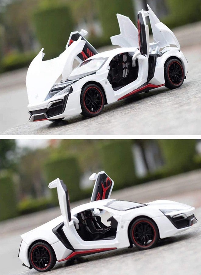 Blackzone Exclusive Alloy Metal Pullback Toy car with Openable Doors & Light, Music Boys Gifts Toys for Kids Colors as Per Stock (LYKAN Hyper Sport) - Image 4