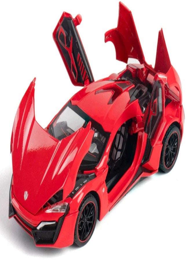 Blackzone Exclusive Alloy Metal Pullback Toy car with Openable Doors & Light, Music Boys Gifts Toys for Kids Colors as Per Stock (LYKAN Hyper Sport) - Image 3