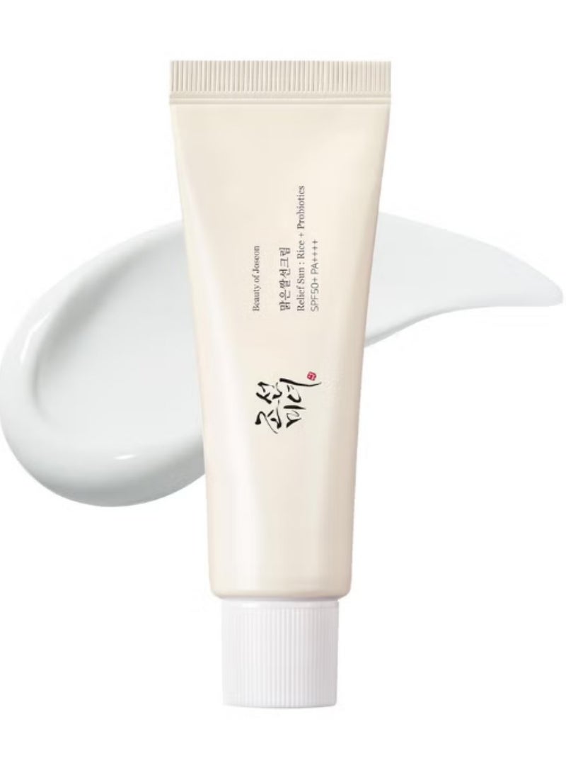 Relief Sun Rice + Probiotics Sunscreen for face moisturizing sunblock with SPF 50+ PA++++ Korean sunscreen skincare 50ml