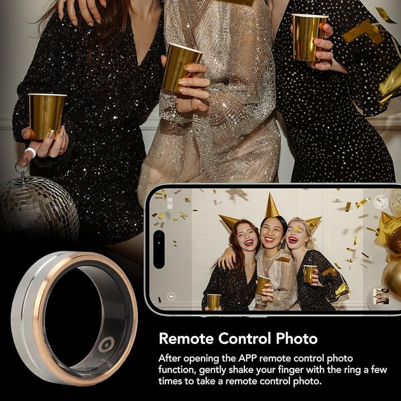 Smart Ring Health Fitness Monitor Heart Rate Sleep Tracking IP68 Waterproof Compatible iOS Android Size Inner Diameter 21 5mm - Image 4