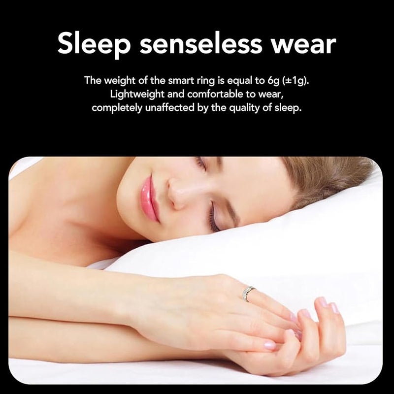 Smart Ring Health Fitness Monitor Heart Rate Sleep Tracking IP68 Waterproof Compatible iOS Android Size Inner Diameter 21 5mm - Image 3