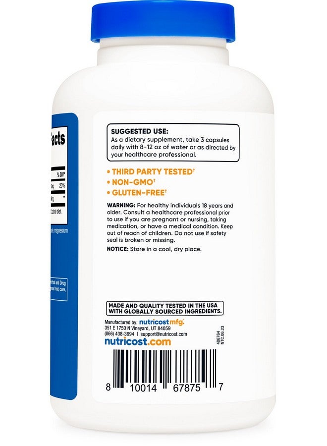 Nutricost Calcium Lactate 2,100mg; 180 Capsules - Vegan, Non-GMO and Gluten Free, 60 Servings - Image 4