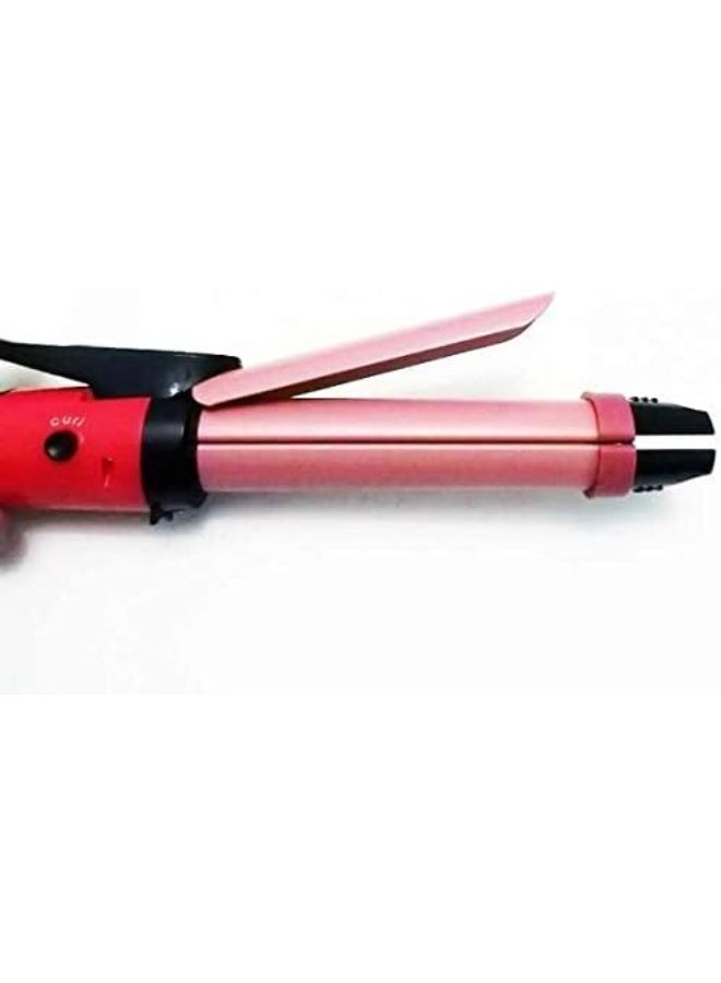 Cronier Kronier 2-in-1 Hair Curler and Straightener Hair Styling Set for Women/Girls. Hair Straightener. 2-in-1 Hair Styling Tool (For Wavy, Curly, and Straight Hair) - Pink - Image 3