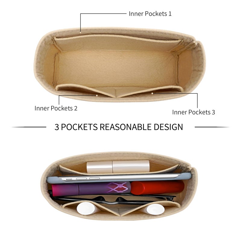 LOUKAYCCI Felt Mini Organizer Insert for Longchamp mini XS Bag,Purse Organizer Insert For Handbag - Image 4