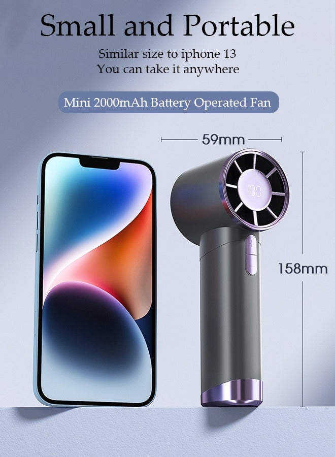 DUNISO مروحة محمولة باليد مع فوهة هواء، سرعة (1-100) مروحة شخصية قابلة للتعديل، مروحة قابلة لإعادة الشحن مع شاشة LED، مراوح يد جيب للنساء، السفر، المكياج، في الهواء الطلق، داخلي - Image 4