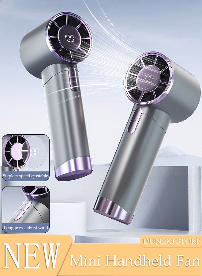 DUNISO مروحة محمولة باليد مع فوهة هواء، سرعة (1-100) مروحة شخصية قابلة للتعديل، مروحة قابلة لإعادة الشحن مع شاشة LED، مراوح يد جيب للنساء، السفر، المكياج، في الهواء الطلق، داخلي - Image 1