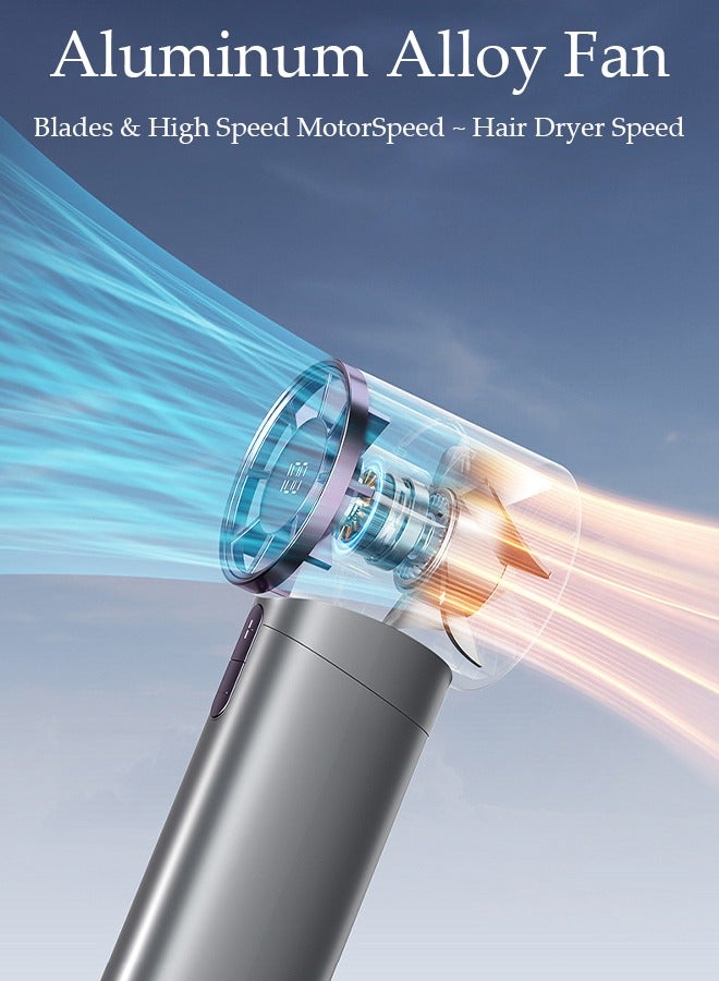 DUNISO مروحة محمولة باليد مع فوهة هواء، سرعة (1-100) مروحة شخصية قابلة للتعديل، مروحة قابلة لإعادة الشحن مع شاشة LED، مراوح يد جيب للنساء، السفر، المكياج، في الهواء الطلق، داخلي - Image 5