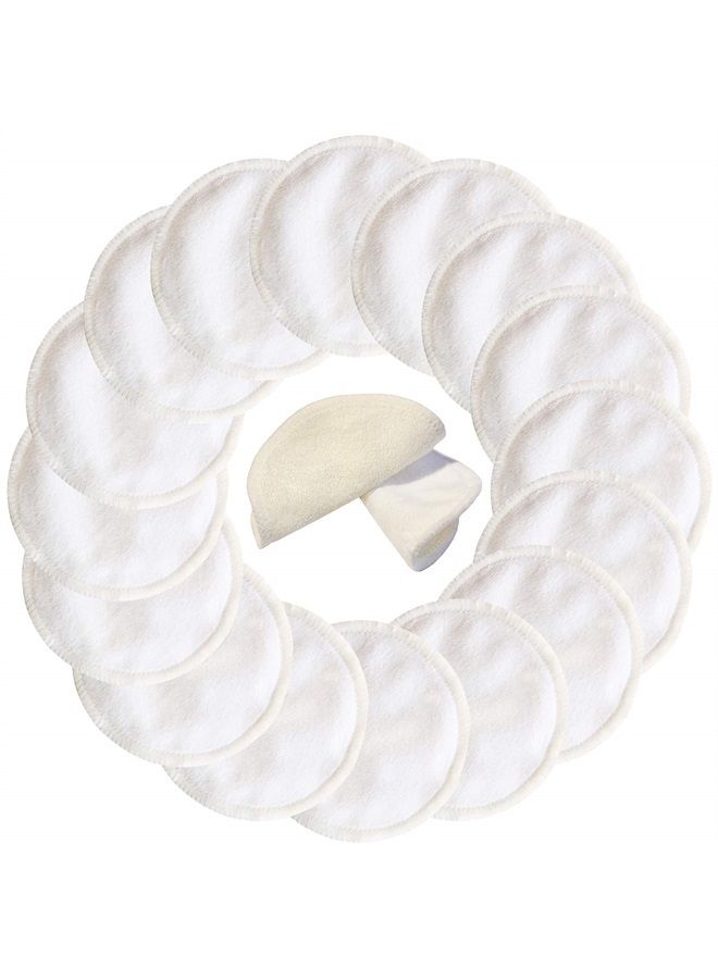 PINOWU 16 Pack Reusable Bamboo Makeup Remover Pads with Laundry Bag - 2 Layers Organic Cotton Rounds Pads, Washable Facial Cleansing Cloths Eye Makeup Remove Face Wipe (Chemical Free Bamboo Velour) - Image 1