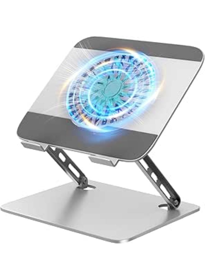 Adjustable Laptop & Tablet Stand – Foldable Design with USB Cooling Fan – Supports Up to 15kg – Ergonomic for Desktop Use - Image 1