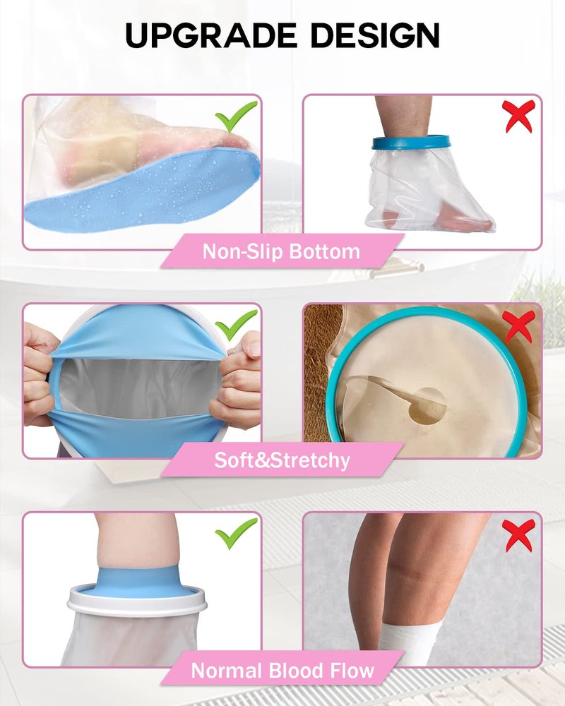 DNEOUXI Waterproof Leg Cast Cover for Showering with Non-Slip Bottom, Reusable Adult Half Leg Cast Protector Cast Bag for Shower Leg Ankle Foot After Surgery Bandage Dressing Wound Burns - Image 5
