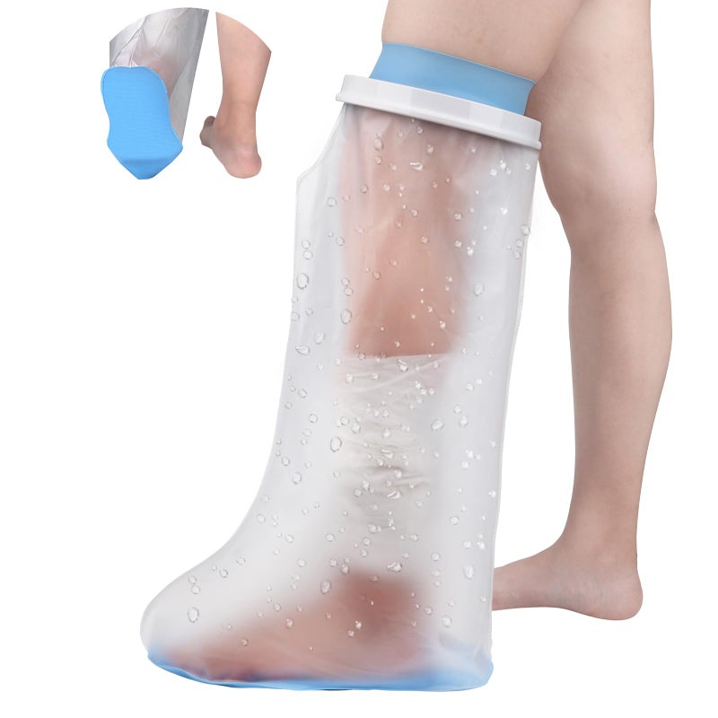 DNEOUXI Waterproof Leg Cast Cover for Showering with Non-Slip Bottom, Reusable Adult Half Leg Cast Protector Cast Bag for Shower Leg Ankle Foot After Surgery Bandage Dressing Wound Burns - Image 1