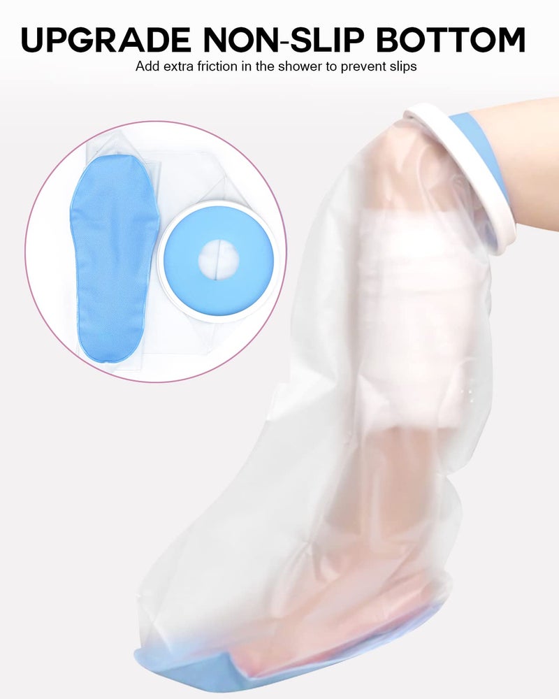 DNEOUXI Waterproof Leg Cast Cover for Showering with Non-Slip Bottom, Reusable Adult Half Leg Cast Protector Cast Bag for Shower Leg Ankle Foot After Surgery Bandage Dressing Wound Burns - Image 4