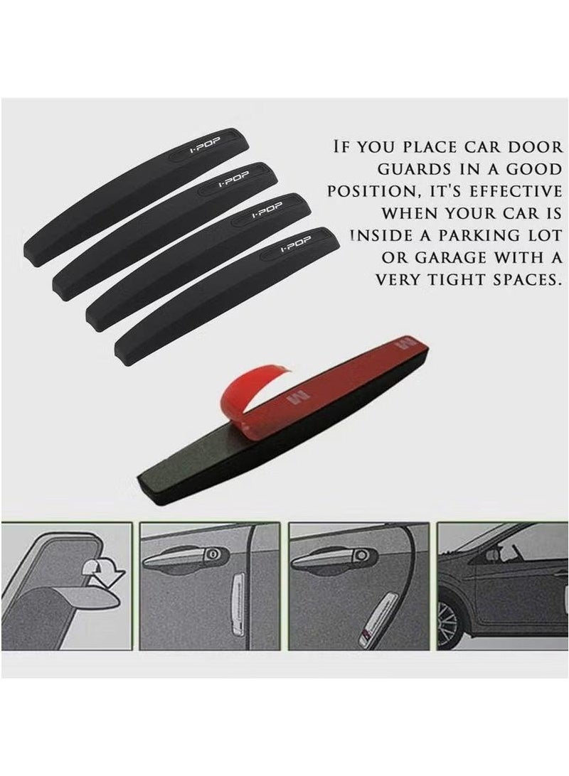 4pcs door guards, rubber door protectors with silicone, anti-collision, scratch resistant, and scratch resistant decorative strips, suitable for all vehicle side doors, soft, high viscosity, waterproof, heat-resistant, and wear-resistant (black) - Image 4