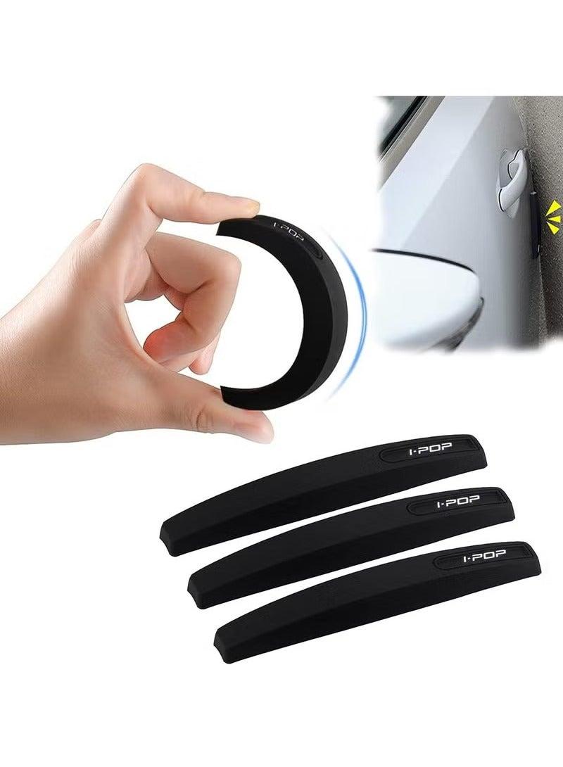 4pcs door guards, rubber door protectors with silicone, anti-collision, scratch resistant, and scratch resistant decorative strips, suitable for all vehicle side doors, soft, high viscosity, waterproof, heat-resistant, and wear-resistant (black) - Image 1