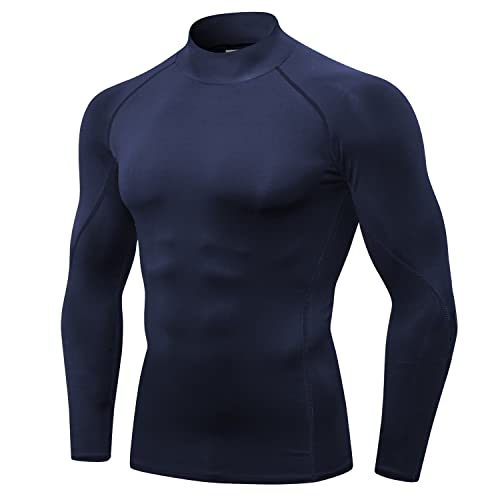 SPVISE Turtle Neck Compression Shirts for Men Long Sleeve Athletic Shirt Cooling Sports Rash Guard Base Layer Workout Gym Top - Image 1