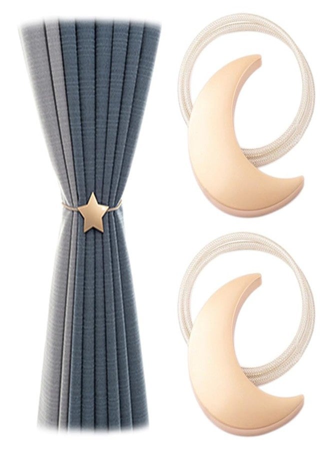 JINDIN Magnetic Curtain Tiebacks Moon, Gold Moon Curtain Tie Backs Holdbacks, Magnetic Moon Curtain Buckles Hooks Clip for Home Office Decorative (Gold Moon) - Image 5