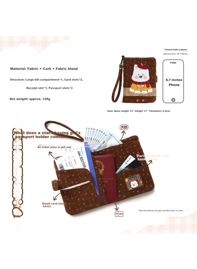Toutou  New Highland Apple Storage Passport Wallet 3.8-in-1 Wallet Women's Day Gift For Girlfriend - Image 4