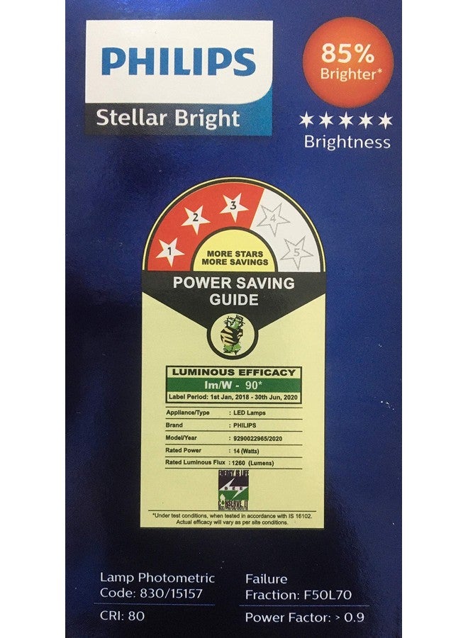 Philips 14W LED Bulb Base E27 (Golden Yellow, Pack of 1) - Image 3