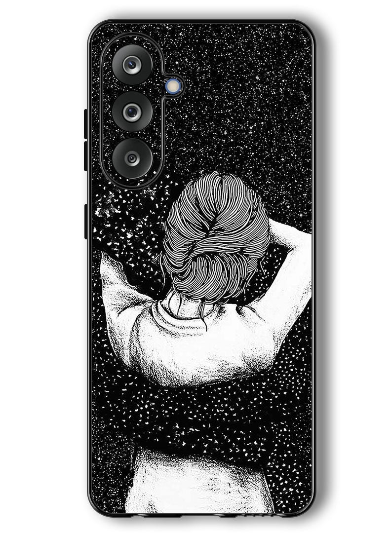 Theodor Case Compatible with Samsung Galaxy F36/ M36 6.7 Inch Protection Shockproof Bumper Cover Night Imagination Of Girl - Image 1