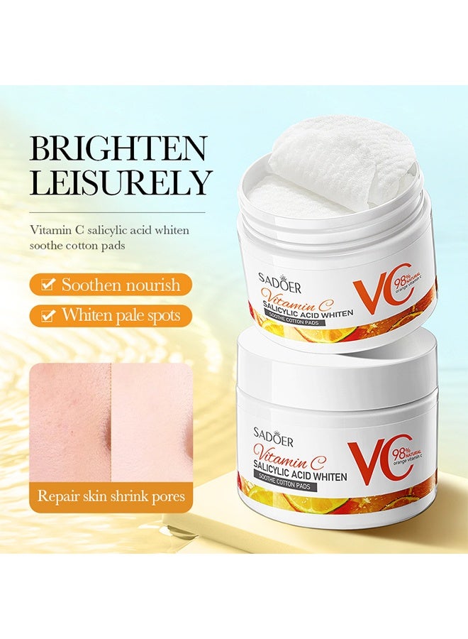 SADOER Salicylic Acid Exfoliating Toner Pads, Vitamin C-Infused Face Pads for Acne Treatment & Pore Cleansing – Unblock Pores & Smooth Skin Texture ，55Pads - Image 2
