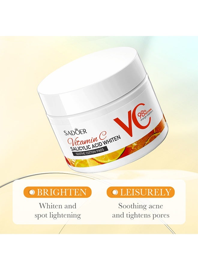 SADOER Salicylic Acid Exfoliating Toner Pads, Vitamin C-Infused Face Pads for Acne Treatment & Pore Cleansing – Unblock Pores & Smooth Skin Texture ，55Pads - Image 3