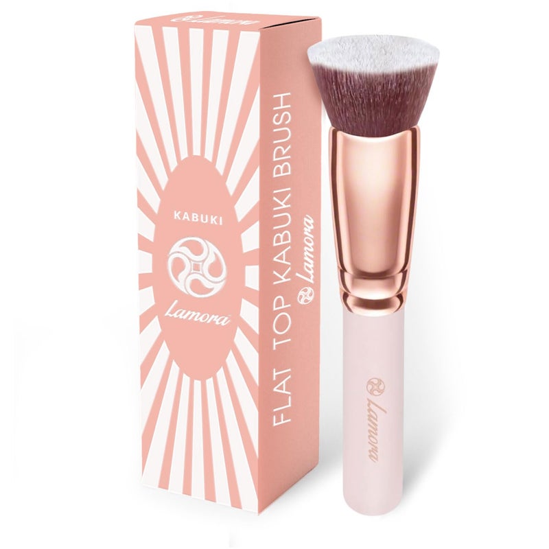 LAMORA Flat Top Versatile Multi-Purpose Foundation Brush - Soft, Cruelty-Free, Perfect for Sensitive Skin, Coverage Control & Layering, Use for Any Events or Daily Looks, For Makeup Pros & Beginners - Image 1