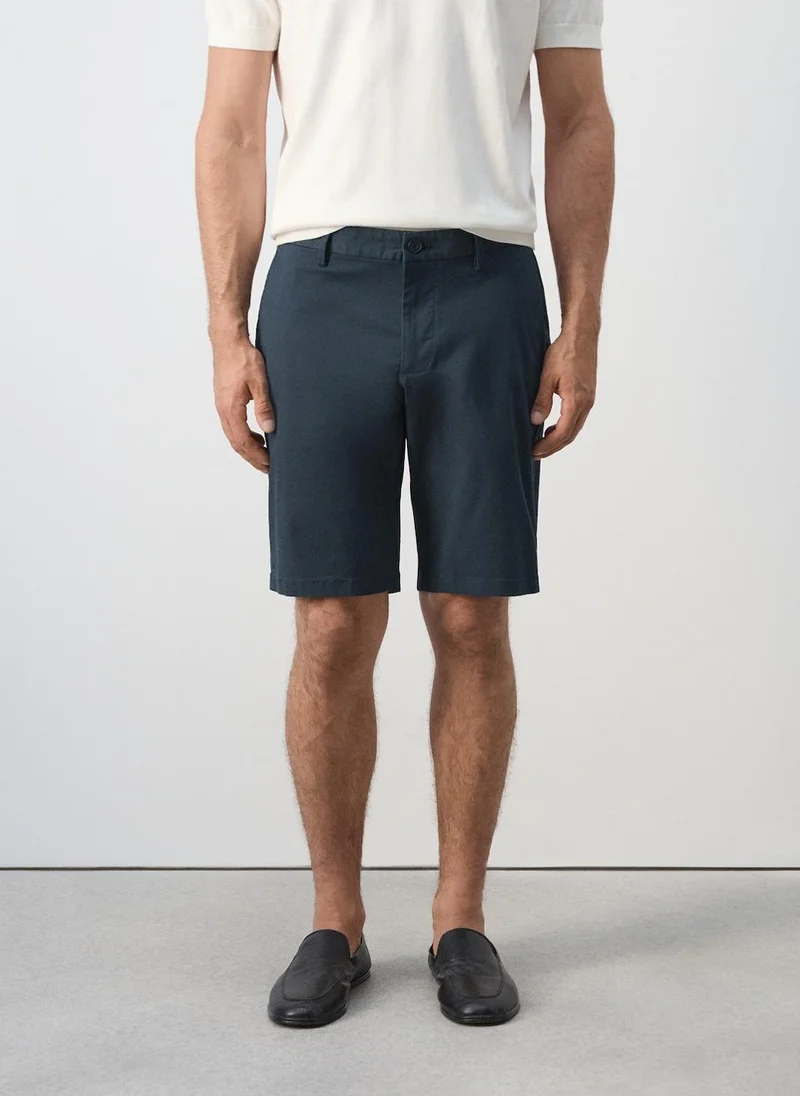Slim-Fit Chino Cotton Bermuda Shorts