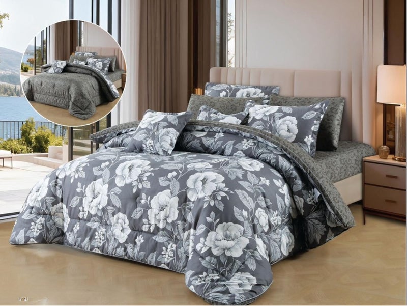 Double bed sheet set, 8 pieces, microfiber, soft quality and elegant design