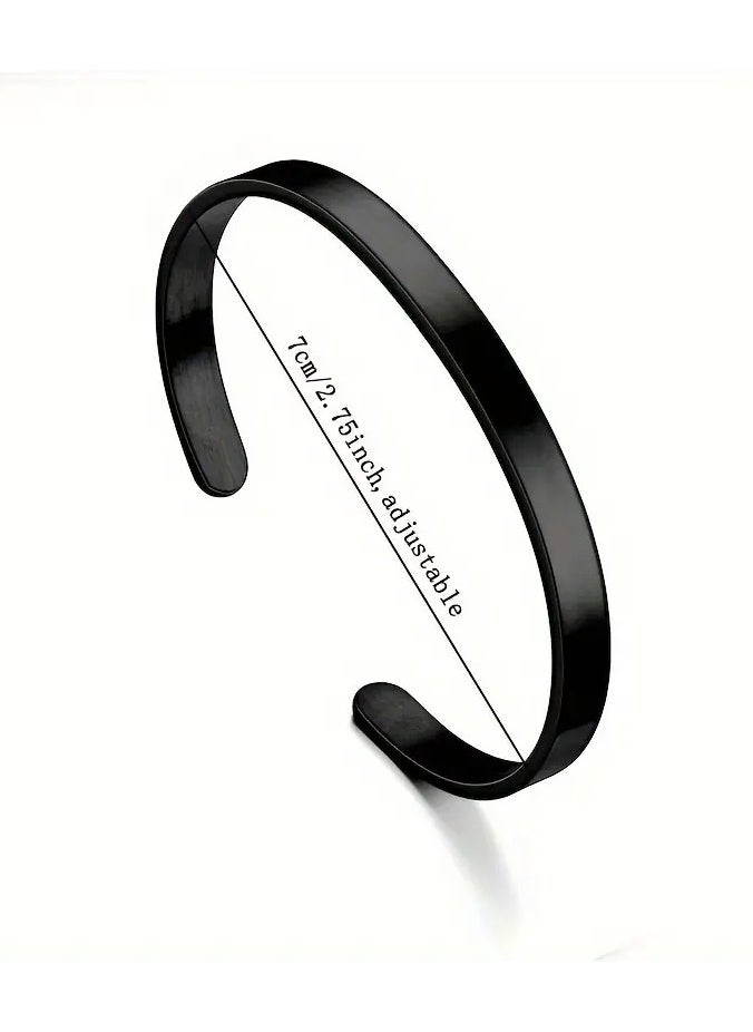 Goolsky - 1pc European And American Best-selling All-match Stainless Steel Open Glossy Bracelet Sexy C-shaped Bracelet - Image 1