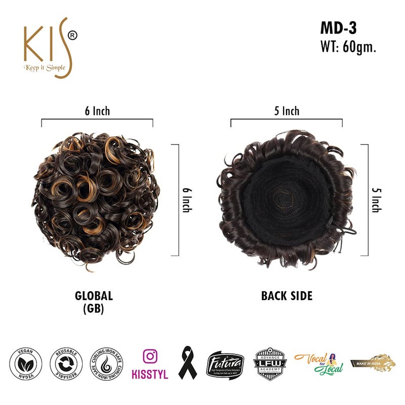 KIS Hair Messy Bun 100 Natural Human Hair Blend Glamorous Handcrafted SalonQuality Voluminous Luxurious Customizable Soft  Silky Texture Washable Reusable  Heat Resistant Md3 Gb - Image 3