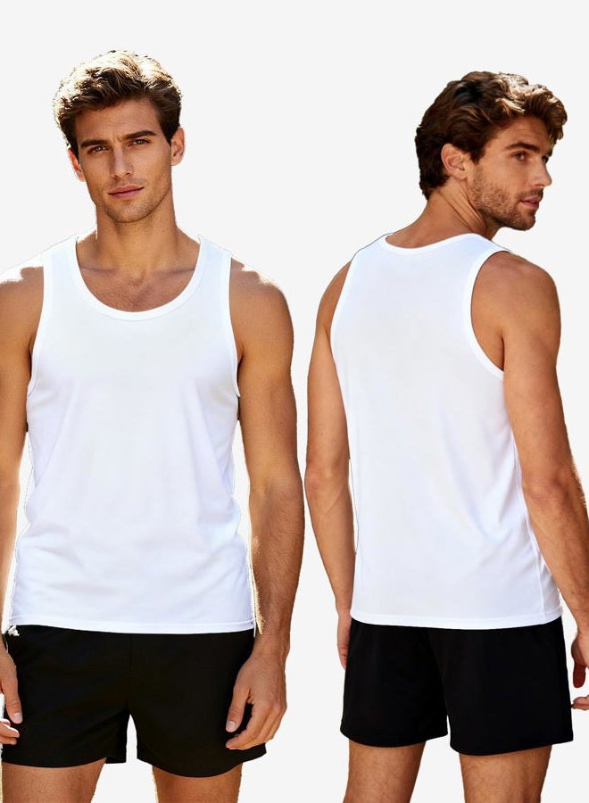 BAMBOO COOL Men's Tank Top Undershirts Moisture-Wicking T Shirts Breathable for Men, 3 Pack, White*3, XXL - Image 2