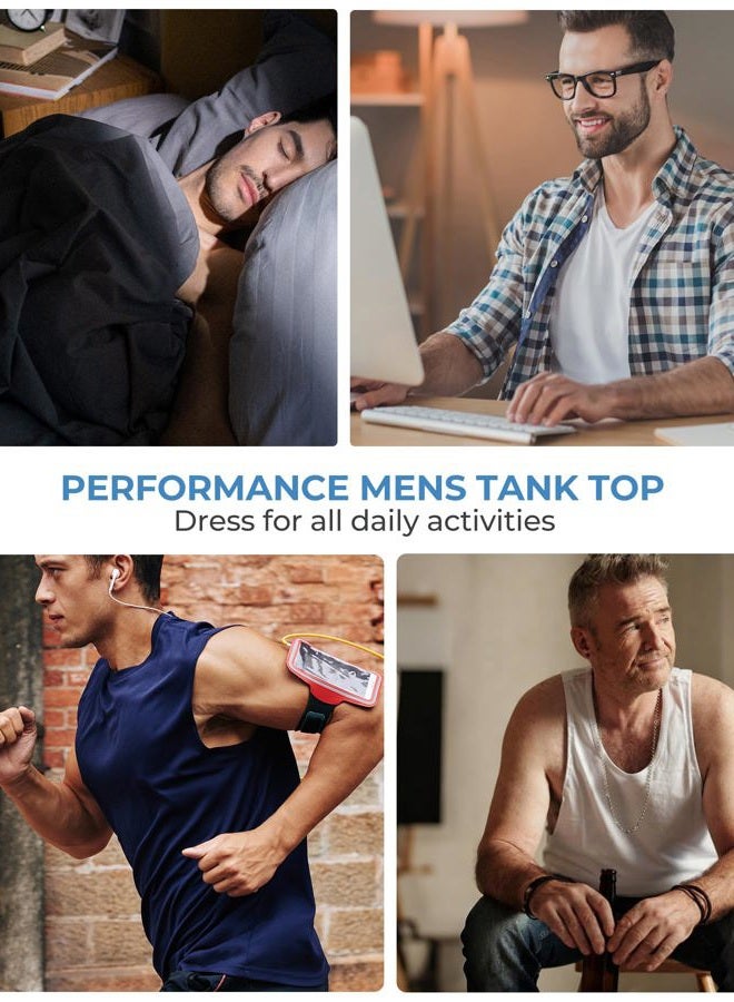 BAMBOO COOL Men's Tank Top Undershirts Moisture-Wicking T Shirts Breathable for Men, 3 Pack, White*3, XXL - Image 5