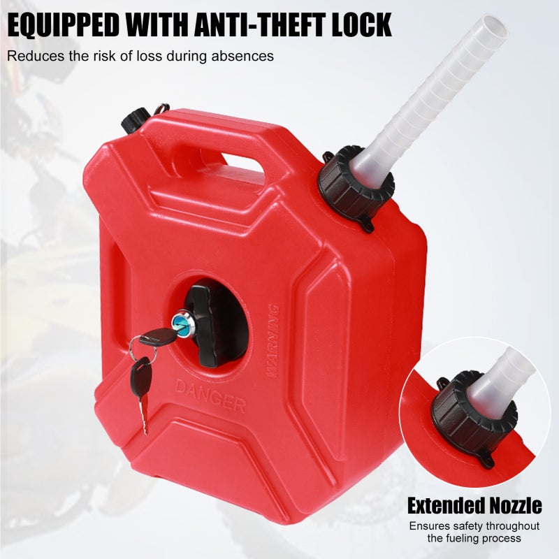 Portable Gas Tank HDPE Anti Theft Lock Backup Fuel Tank - Enhanced Security Fuel Transfer Tank for Motorcycles SUVs ATVs - Image 4