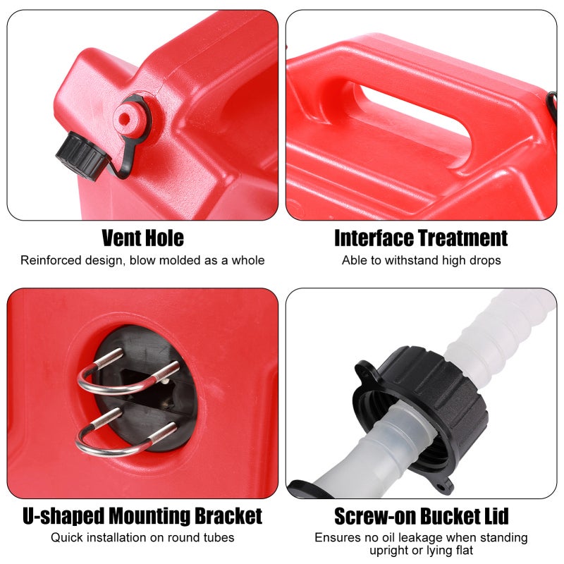 Portable Gas Tank HDPE Anti Theft Lock Backup Fuel Tank - Enhanced Security Fuel Transfer Tank for Motorcycles SUVs ATVs - Image 5