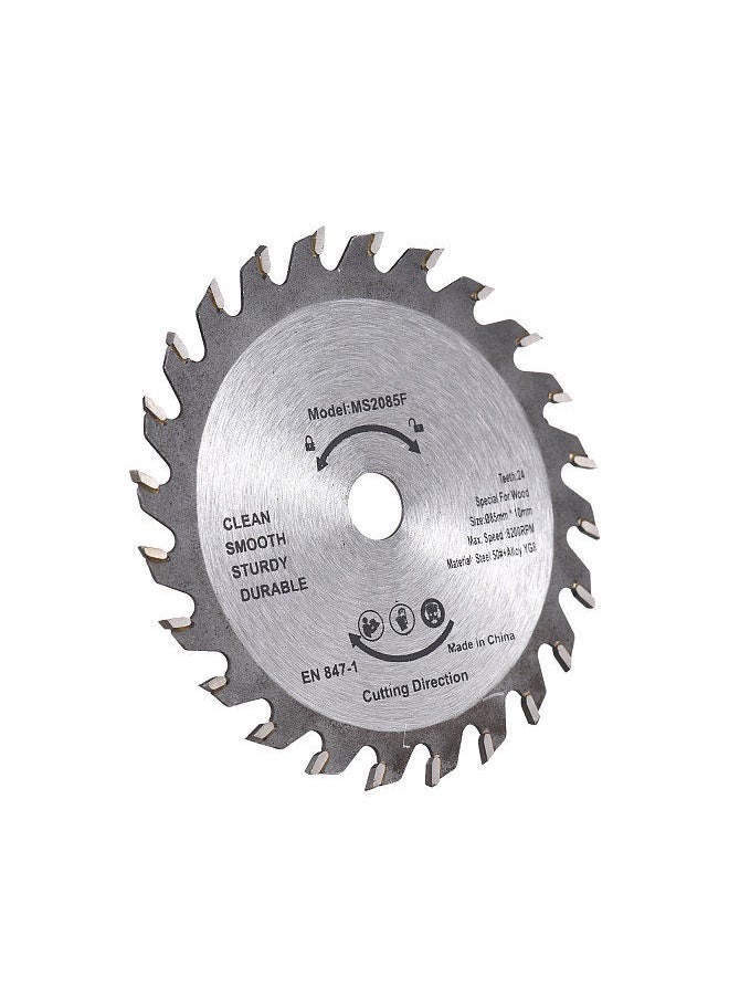 Generic - Wood Saw Blade TCT Wood Cutter 3-3/8inch (85mm) 24-Teeth Carbide Circular Saw Blade Alloy Steel for Woodworking Wood Cutting 1-1/16''(27mm) Arbor (US&EU 10mm) - Image 1