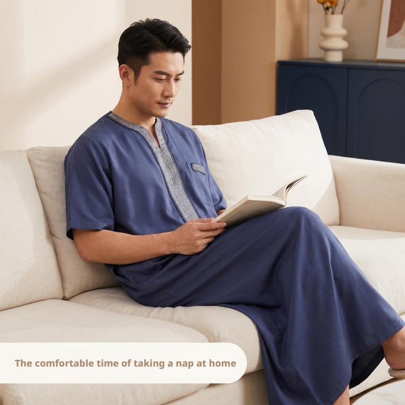 Men's Embroidered Kurta Robe Traditional Ethnic Wear - Image 2