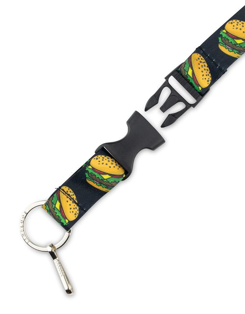 Limeloot Cheese Burger lanyard for Keys, ID Badges, and Accessories - Includes Quick Release Buckle and Flat Ring - Image 3