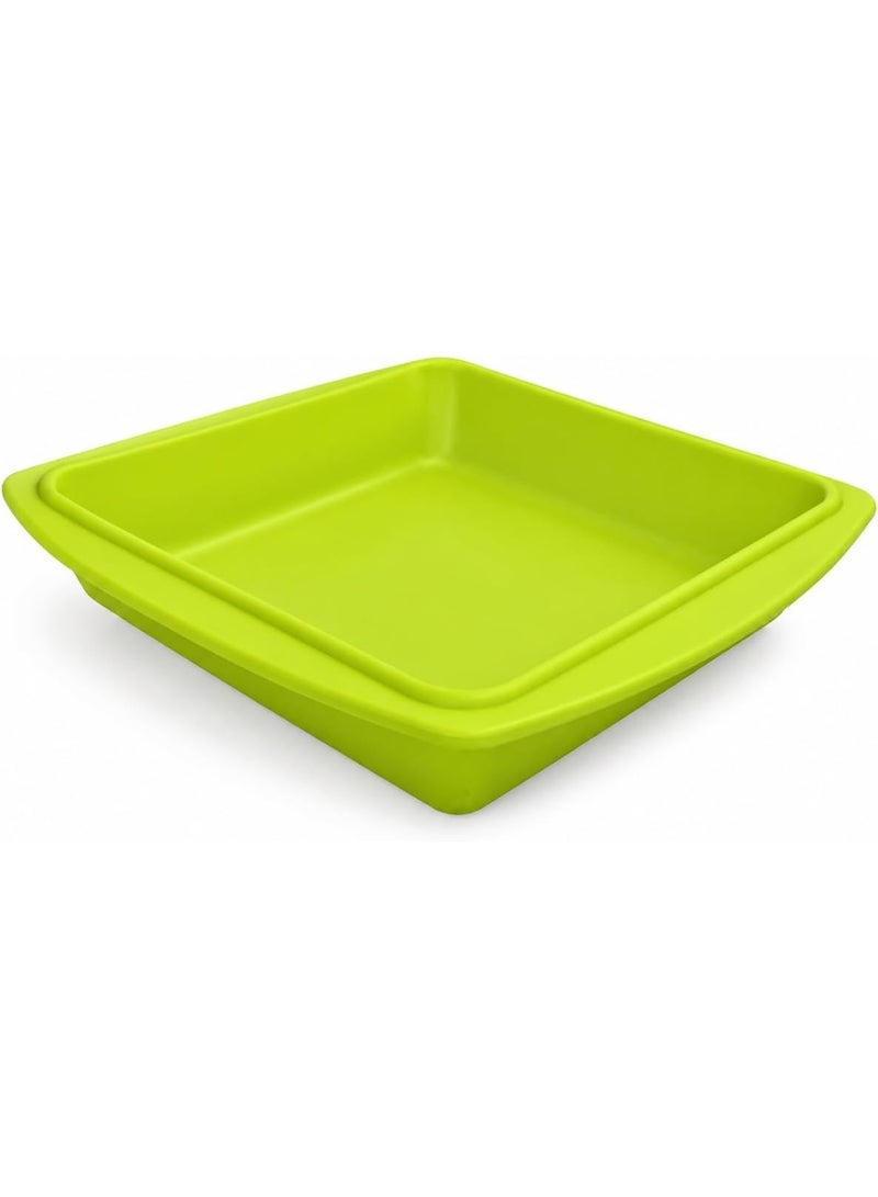 High-quality square silicone baking tray, BPA-free, non-stick, heat-resistant, oven, microwave, and freezer safe, flexible baking tray, dishwasher safe, easy to clean, foldable, and easy to store. - Image 1