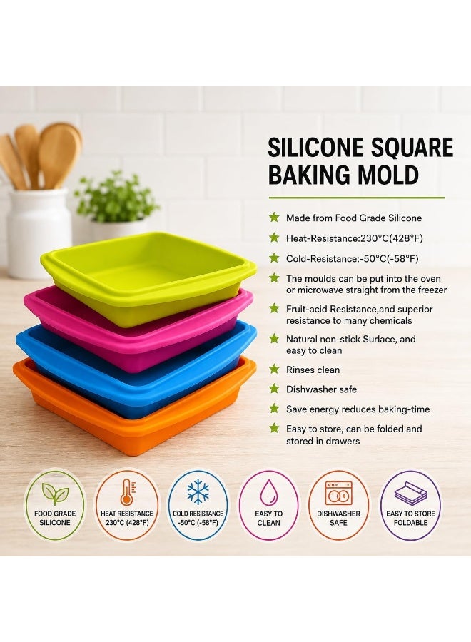 High-quality square silicone baking tray, BPA-free, non-stick, heat-resistant, oven, microwave, and freezer safe, flexible baking tray, dishwasher safe, easy to clean, foldable, and easy to store. - Image 2