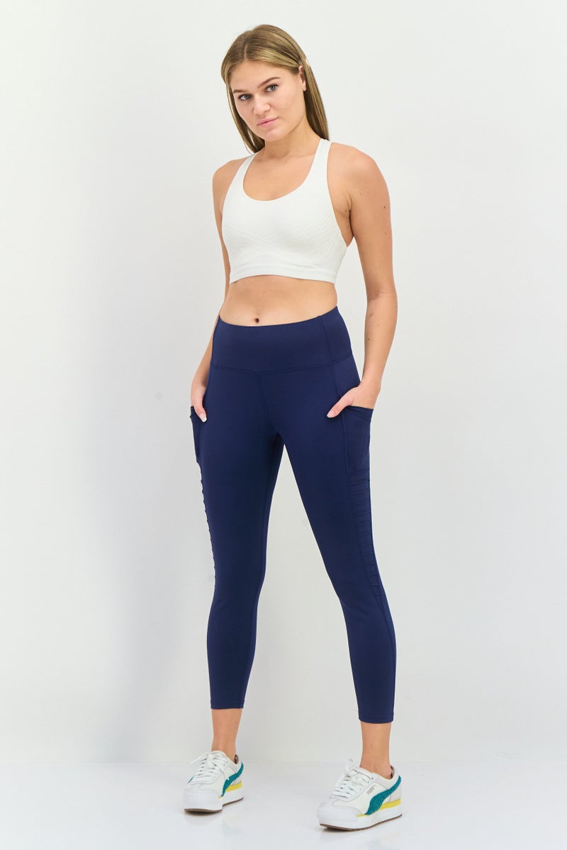 BSP Women Sportswear Fit Training Leggings, Navy - Image 4