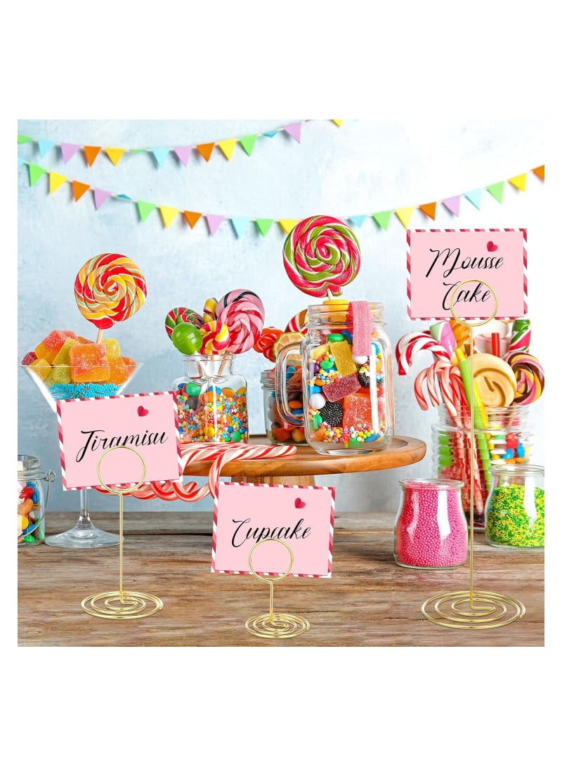 XiuWoo 8 Pcs Place Card Holder Memo Clip Photo Table Number Gold Holder, Stand, Paper Menu Stand - Image 3