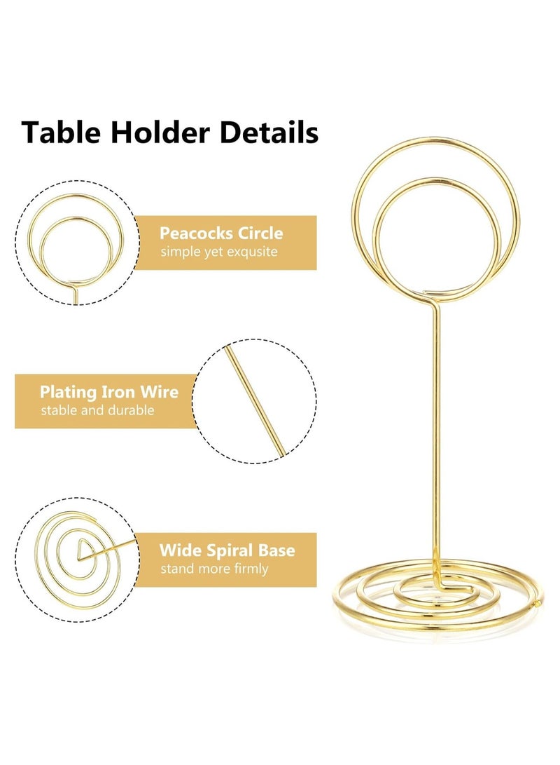 XiuWoo 8 Pcs Place Card Holder Memo Clip Photo Table Number Gold Holder, Stand, Paper Menu Stand - Image 5