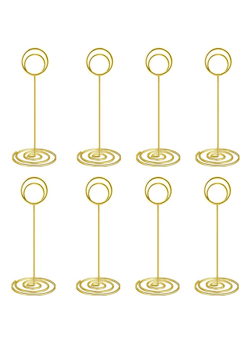 XiuWoo 8 Pcs Place Card Holder Memo Clip Photo Table Number Gold Holder, Stand, Paper Menu Stand - Image 1