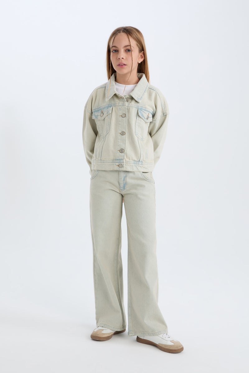 DeFacto Blue Girl Girl Denim Jacket Casual - Image 2