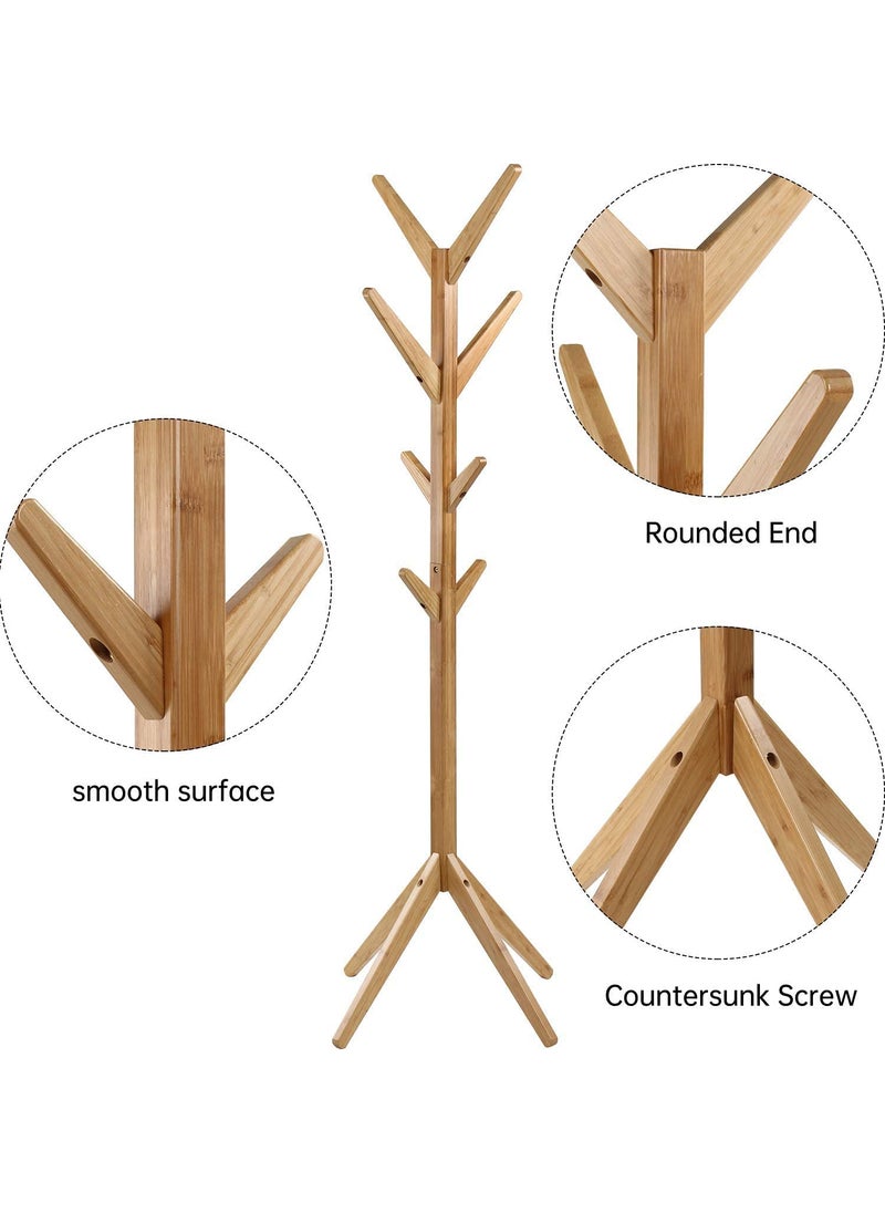 GRACIOUS MART GRACIOUS MART Coat Rack Wooden Coat Rack Freestanding Stand Clothes Tree Easy to Assemble Suitable for Kids Bedroom Office Entryway NaturalBeige Wooden  - Image 3